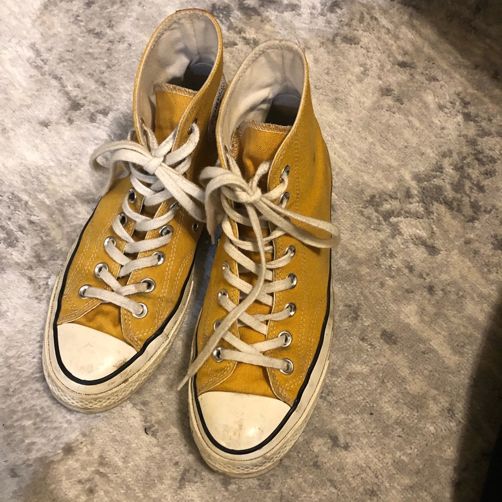70s High Top Mustard Yellow Chucks Converse